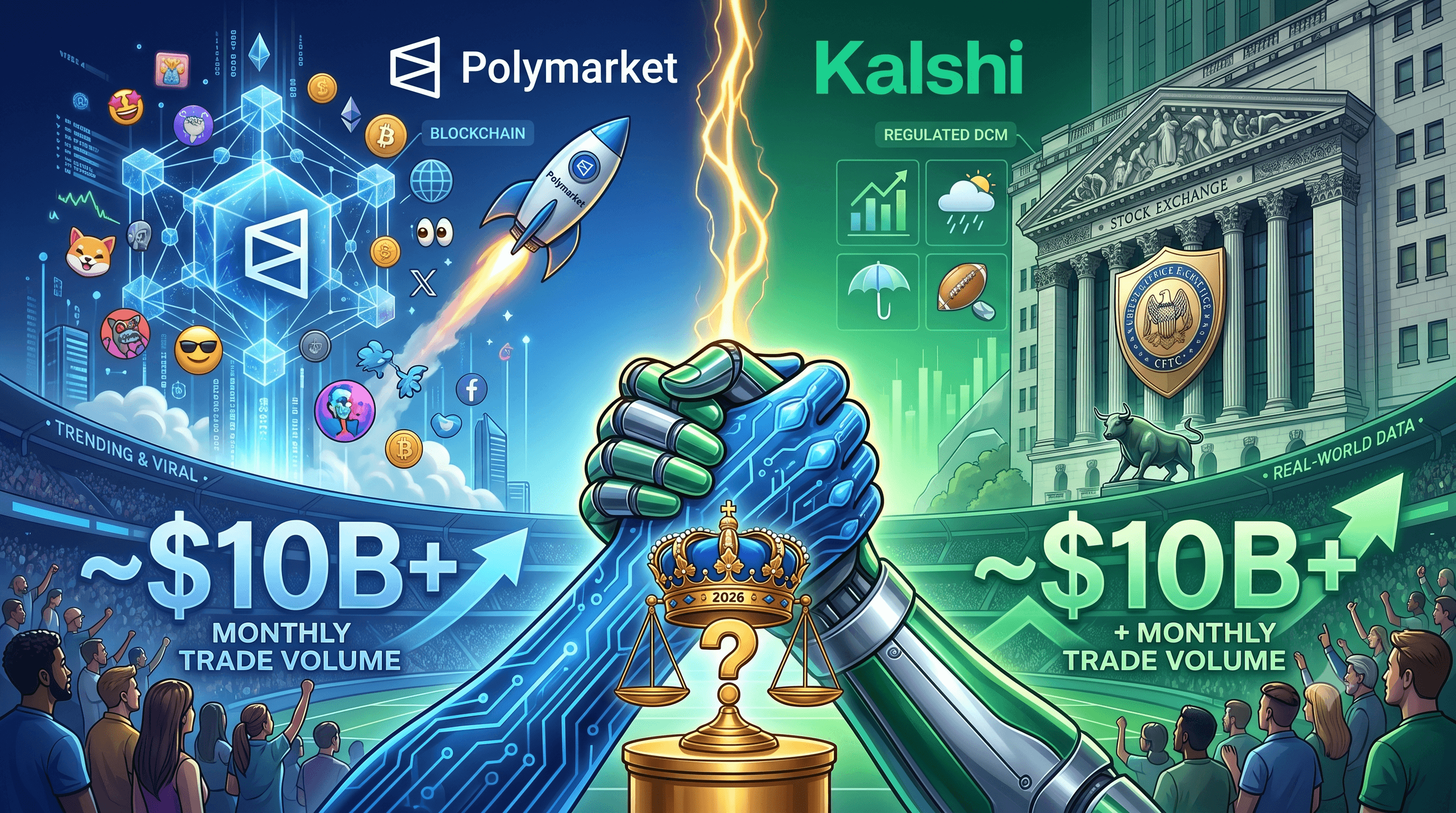 Polymarket проти Kalshi: Хто є справжнім королем прогнозних ринків у 2026 році?