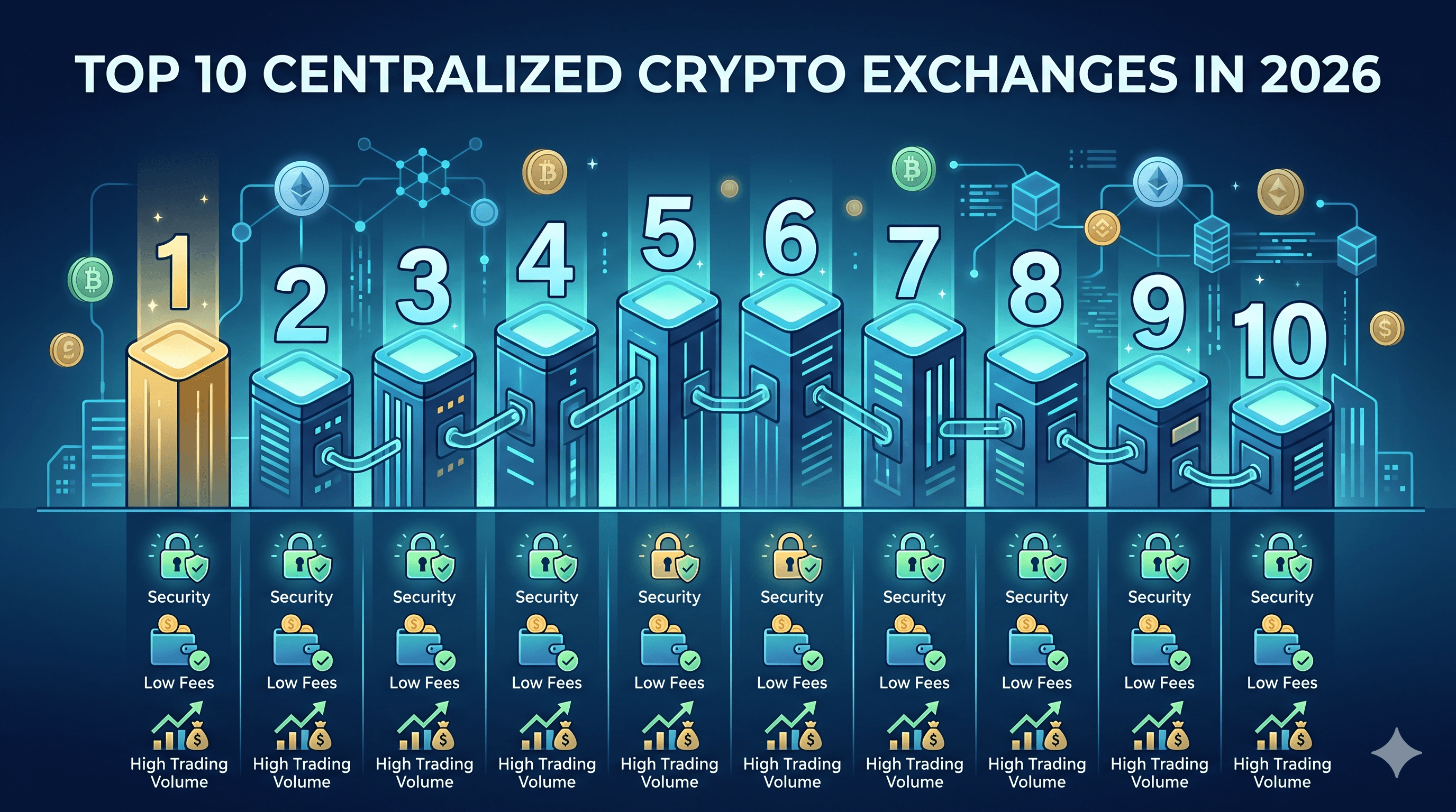 2026 Yılının En İyi 10 Merkezi Kripto Borsası: Güvenlik, Ücretler ve İşlem Hacmi Açısından En İyiler