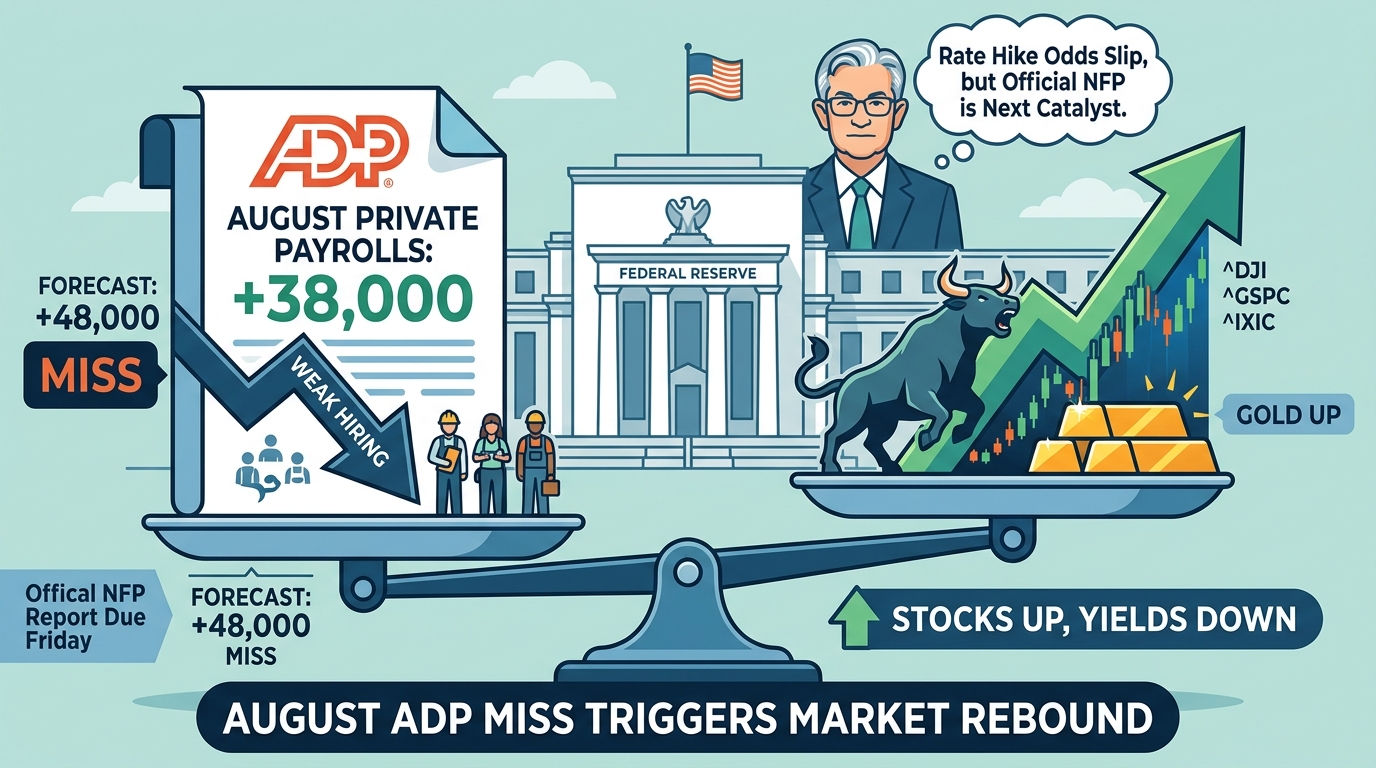 ข้อมูลการจ้างงานของ ADP ต่ำกว่าคาด ทำให้ตลาดได้รับการผ่อนคลายชั่วคราว แต่ตัวเลข NFP วันศุกร์ยังคงเป็นภัยคุกคามต่อความเป็นไปได้ในการขึ้นอัตราดอกเบี้ยของเฟด