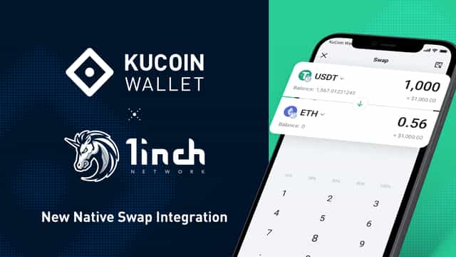 KuCoin Wallet Integrates 1inch For Implementing Native Swap Function