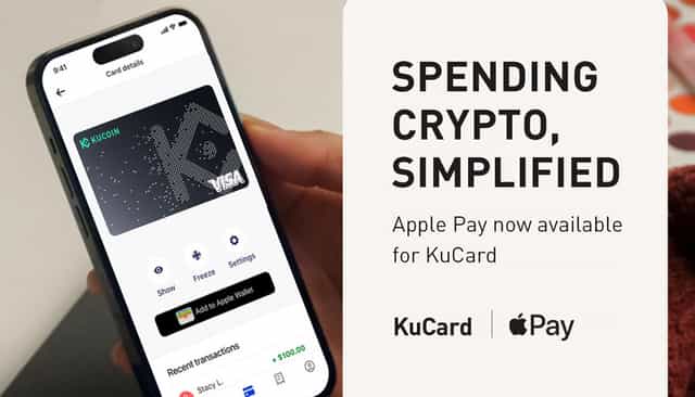 La KuCard, la tarjeta Visa de criptos de KuCoin, integra Apple Pay para una experiencia de pago segura y fluida