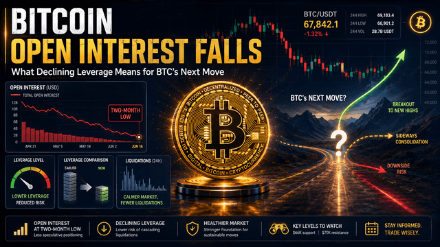 بٹ کوائن کا اوپن انٹریسٹ دو ماہ کے سب سے کم سطح تک گر گیا: کم ہونے والا لیوریج BTC کے اگلے اقدام کے لیے کیا ظاہر کرتا ہے؟