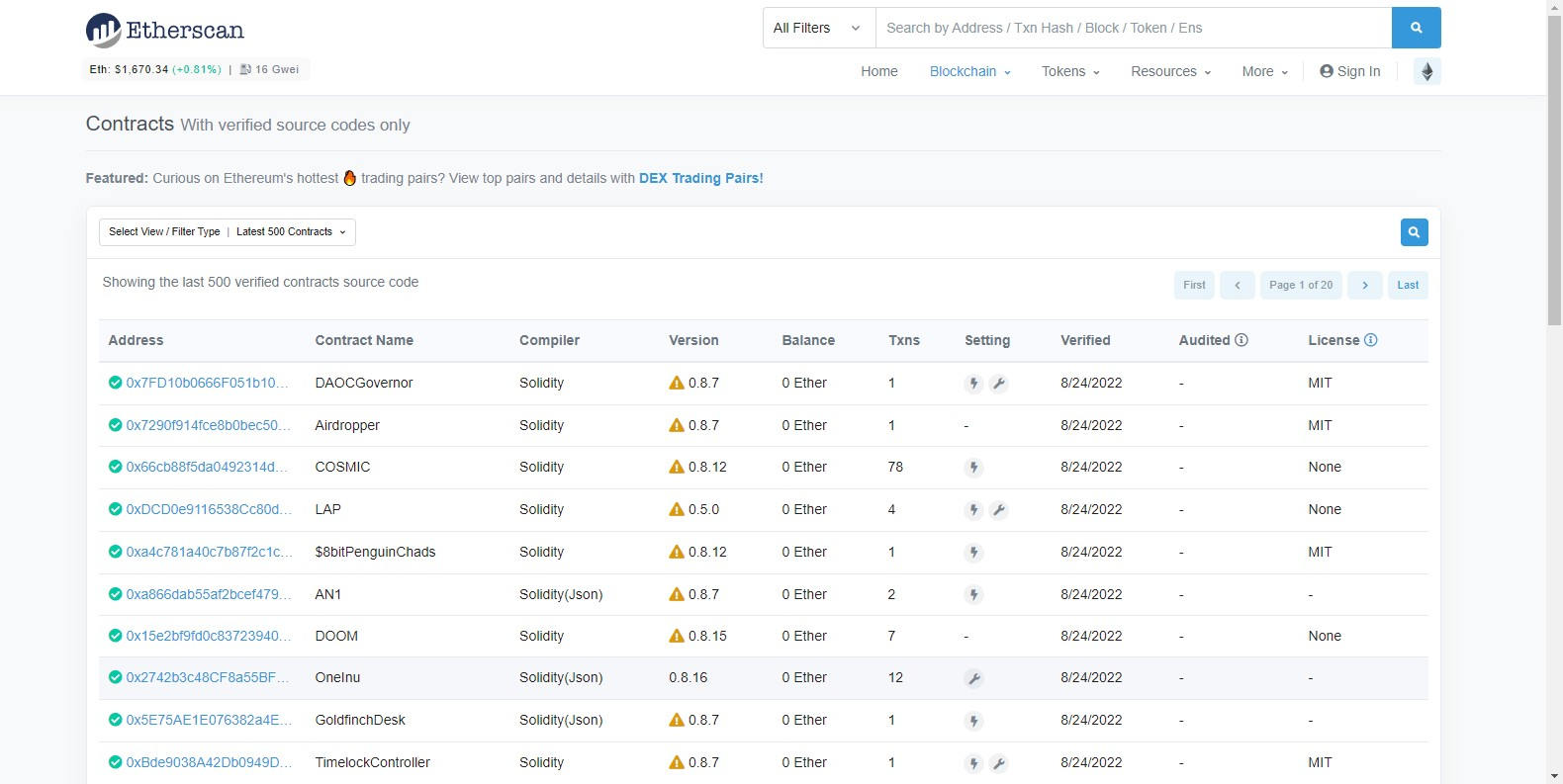 Etherscan Information Center  Understanding the Token page