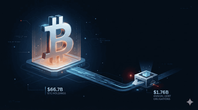MicroStrategy (Strategy) detém US$ 66,7 bilhões em bitcoin, mas enfrenta obrigações de dívida anuais de US$ 1,76 bilhão — seu modelo de financiamento pode sobreviver a uma queda?