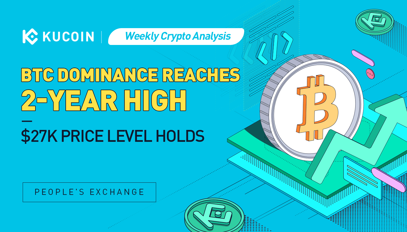 Weekly Crypto Analysis: BTC Dominance Reaches 2-Year High; $27k Price Level Holds