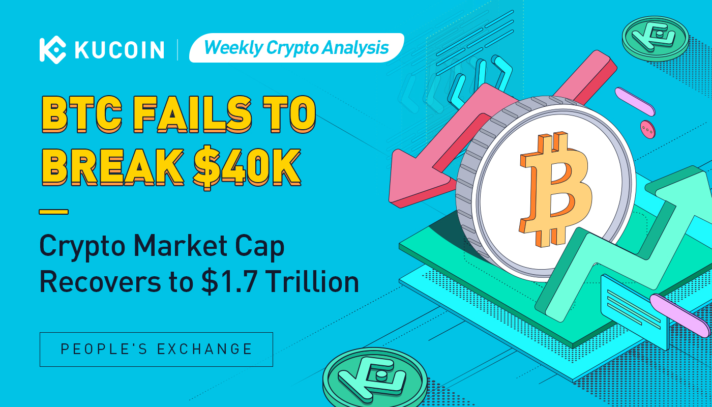 Weekly Crypto Analysis: BTC Fails to Break $40K, Crypto Market Cap Recovers to $1.7 Trillion
