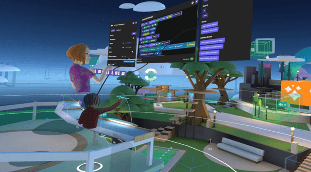 Horizon Worlds is a virtual world for online meetings and communication