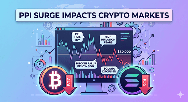 US PPI Data Beats Expectations: Bitcoin Drops Below $80K, Solana Falls 4% on Rate-Cut Repricing