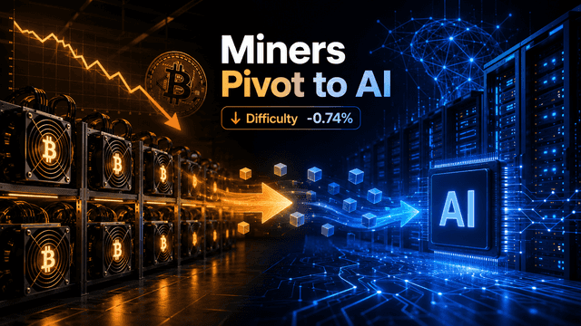Bitcoin Mining Difficulty Drops 0.74% in 15th 2026 Adjustment as Miners Pivot to AI
