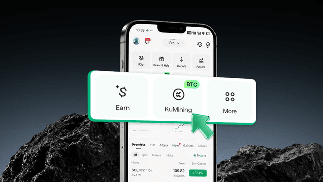 Ajoutez KuMining à l'écran d'accueil de votre application KuCoin et débloquez un essai gratuit de minage de BTC