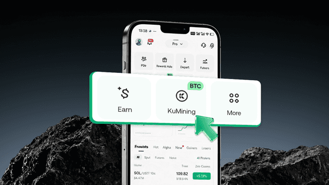 أضف KuMining إلى شاشة المنزل في تطبيق KuCoin وافتح تجربة تعدين BTC مجانًا
