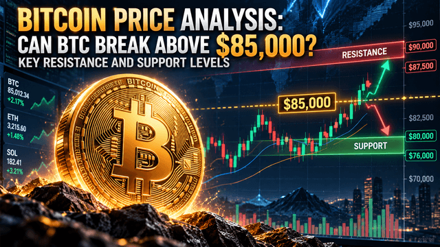 تحليل سعر البيتكوين: هل يمكن لـ BTC كسر مستوى 85,000 دولار؟ مستويات المقاومة والدعم الرئيسية