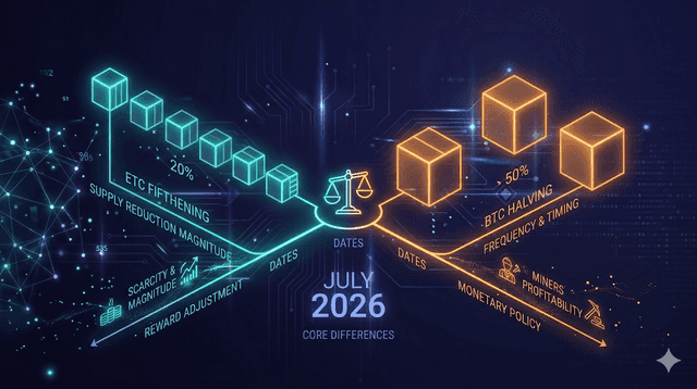ETC Fifthening vs. BTC Halving: Understanding the Core Differences in Monetary Policy