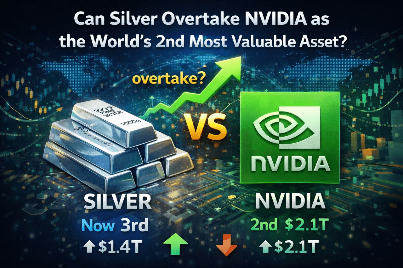 เงินสามารถแซง NVIDIA ให้เป็นสินทรัพย์ที่มีมูลค่าสูงเป็นอันดับสองของโลกได้หรือไม่?