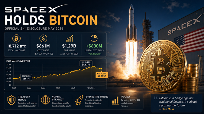 SpaceX S-1開示:エロン・マスクの隠された18,712 Bitcoinの保管庫の中身