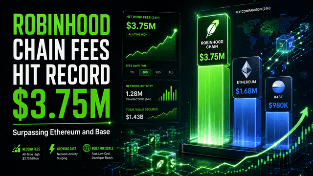 Robinhood Chain Fees Hit Record $3.75 Million, Surpassing Ethereum and Base