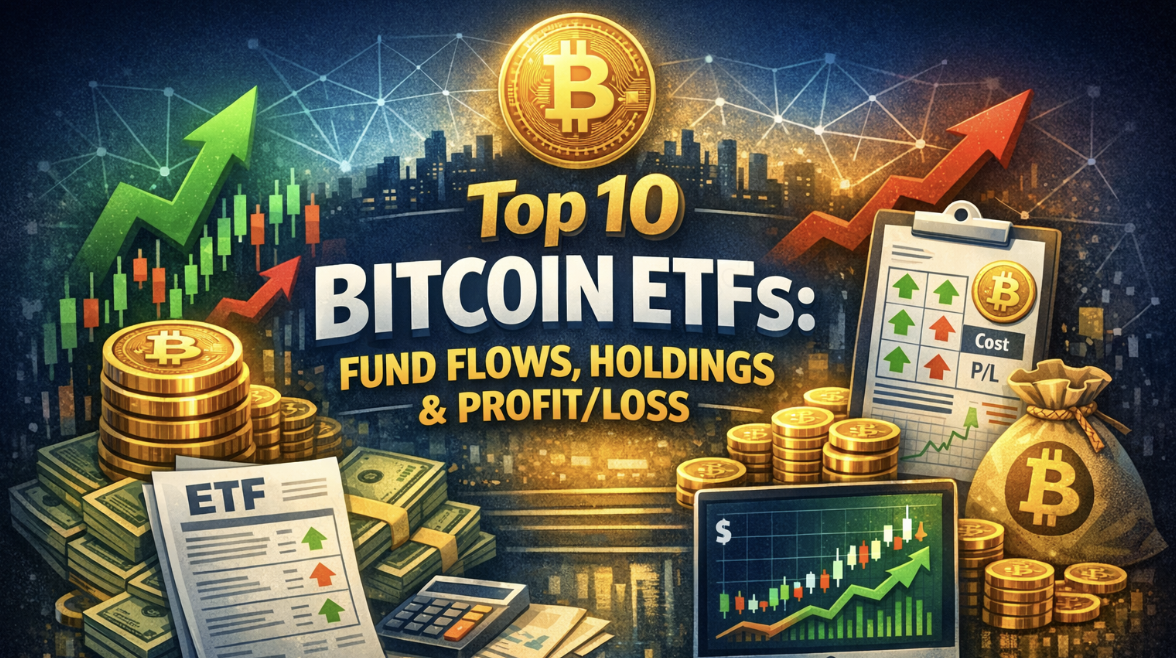 BTC ETF 10 อันดับแรก: การไหลเวียนของกองทุน การถือครอง ค่าเฉลี่ยต้นทุน และการวิเคราะห์กำไร/ขาดทุน