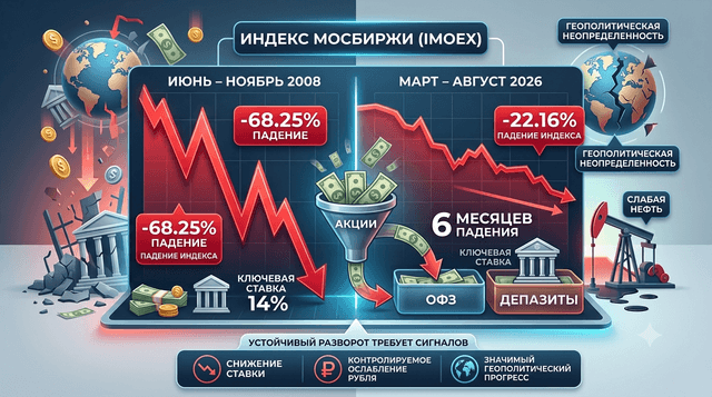 Russian Stock Market Falls for Six Consecutive Months: Why the MOEX Index Is Declining and What Comes Next