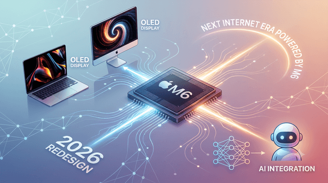 Apple MacBook & iMac Redesign 2026: M6 Chips, OLED Displays for AI