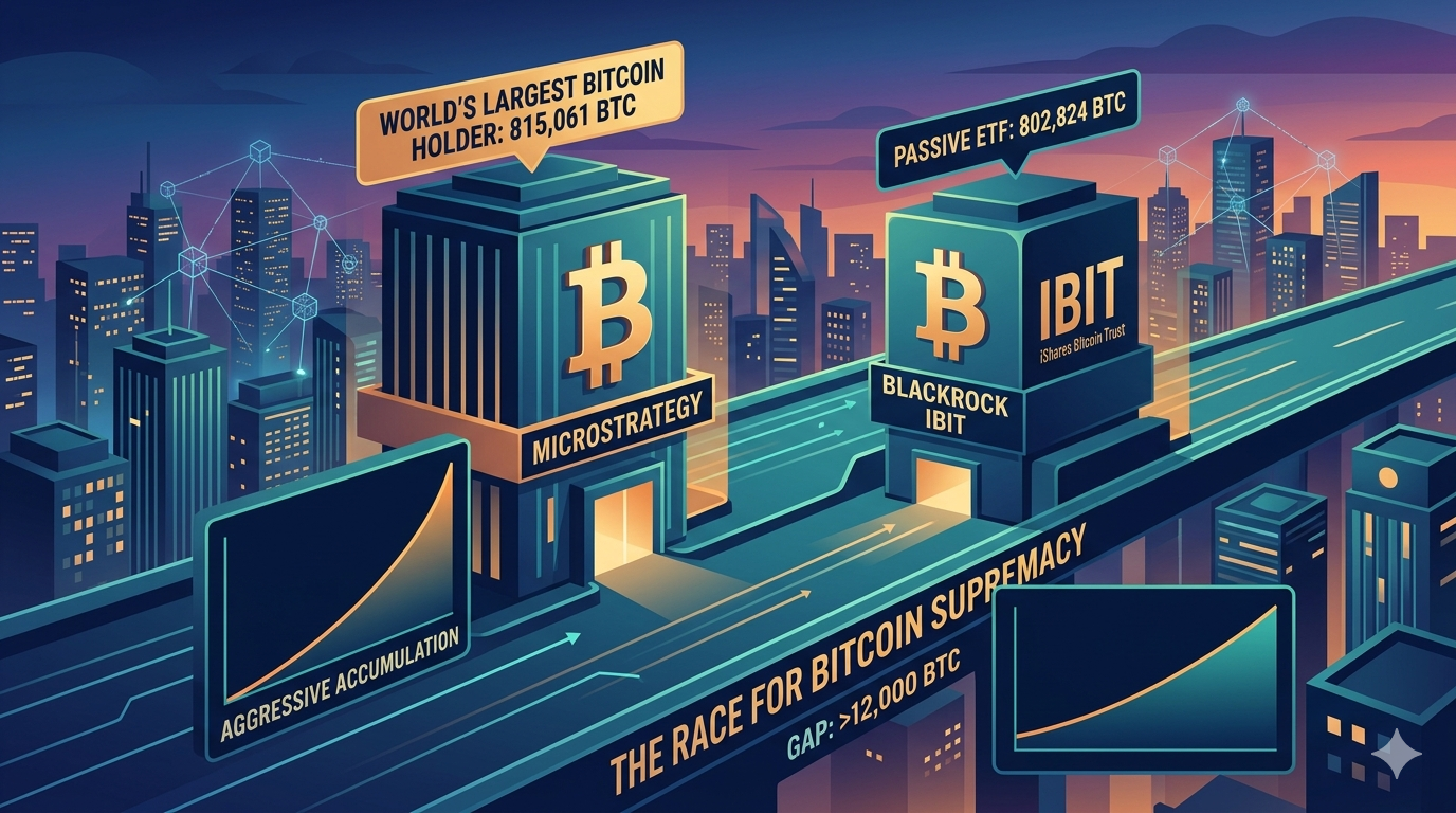 MicroStrategy Overtakes BlackRock IBIT: The Race for World's Largest Bitcoin Holder