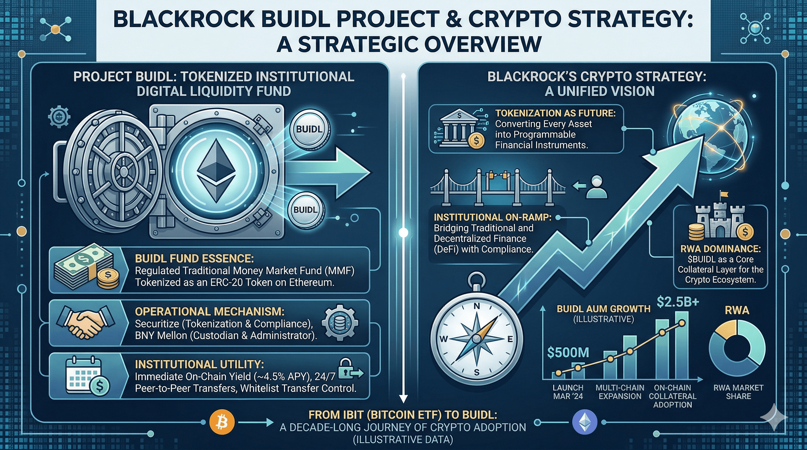 โครงการและคำแนะนำเบื้องต้นเกี่ยวกับ BlackRock BUIDL: กลยุทธ์ด้านคริปโตของ BlackRock