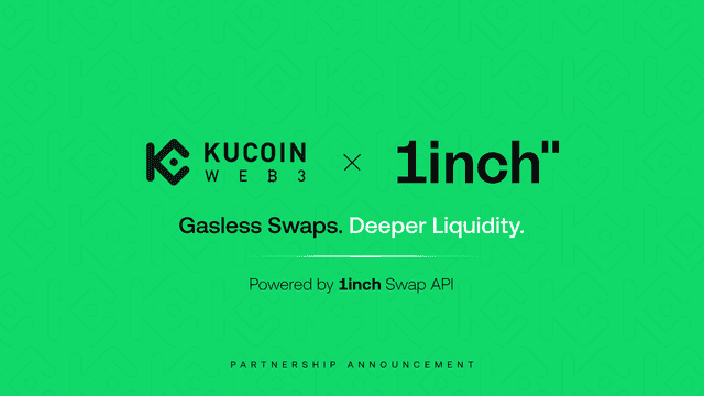KuCoin Web3 Wallet Integrates 1inch Swap API to Power Gasless, MEV-Protected RWA Swaps