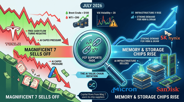 Magnificent 7 Plunge on AI Cash Burn While Memory Chip Stocks Rise