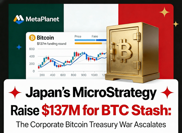 “El MicroStrategy de Japón”, MetaPlanet recaudará 137 millones de dólares para su reserva de BTC. La guerra corporativa por el tesoro en Bitcoin se intensifica