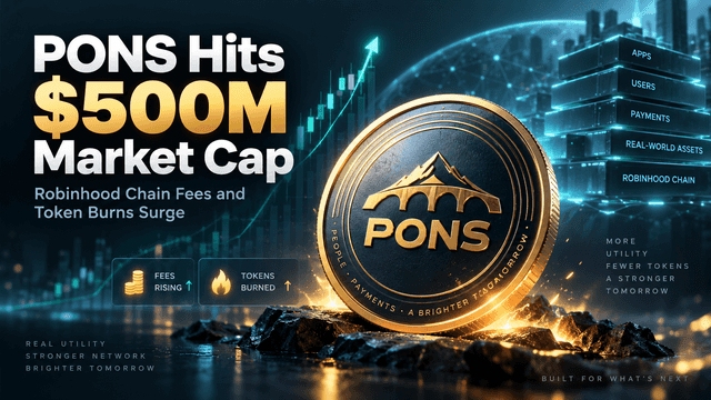 PONS mencapai kapitalisasi pasaran $500 juta semasa yuran Robinhood Chain dan pembakaran token meledak
