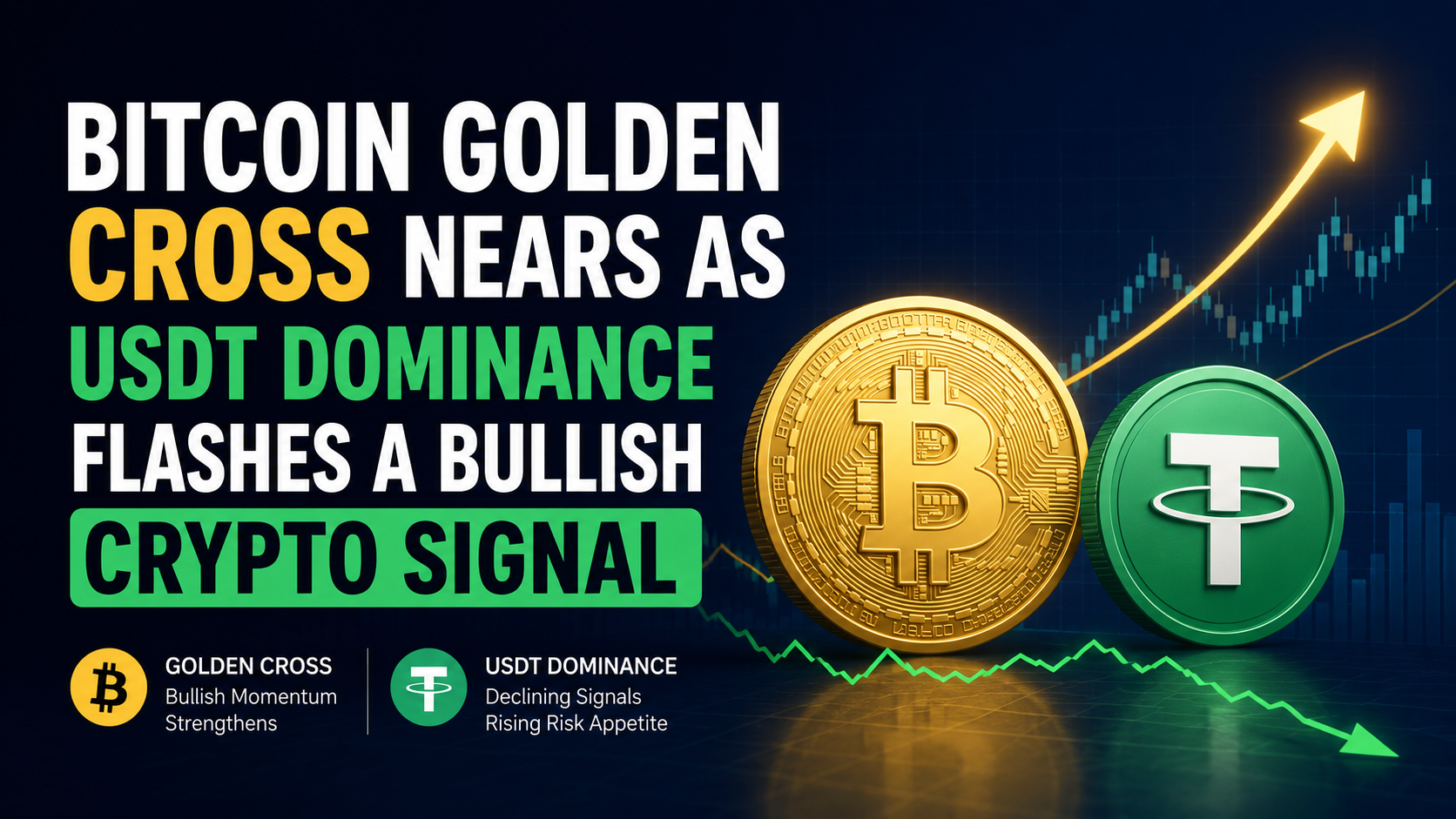 Bitcoin กำลังใกล้ถึง Golden Cross ในขณะที่ความโดดเด่นของ USDT แสดงสัญญาณบวกสำหรับตลาดคริปโต