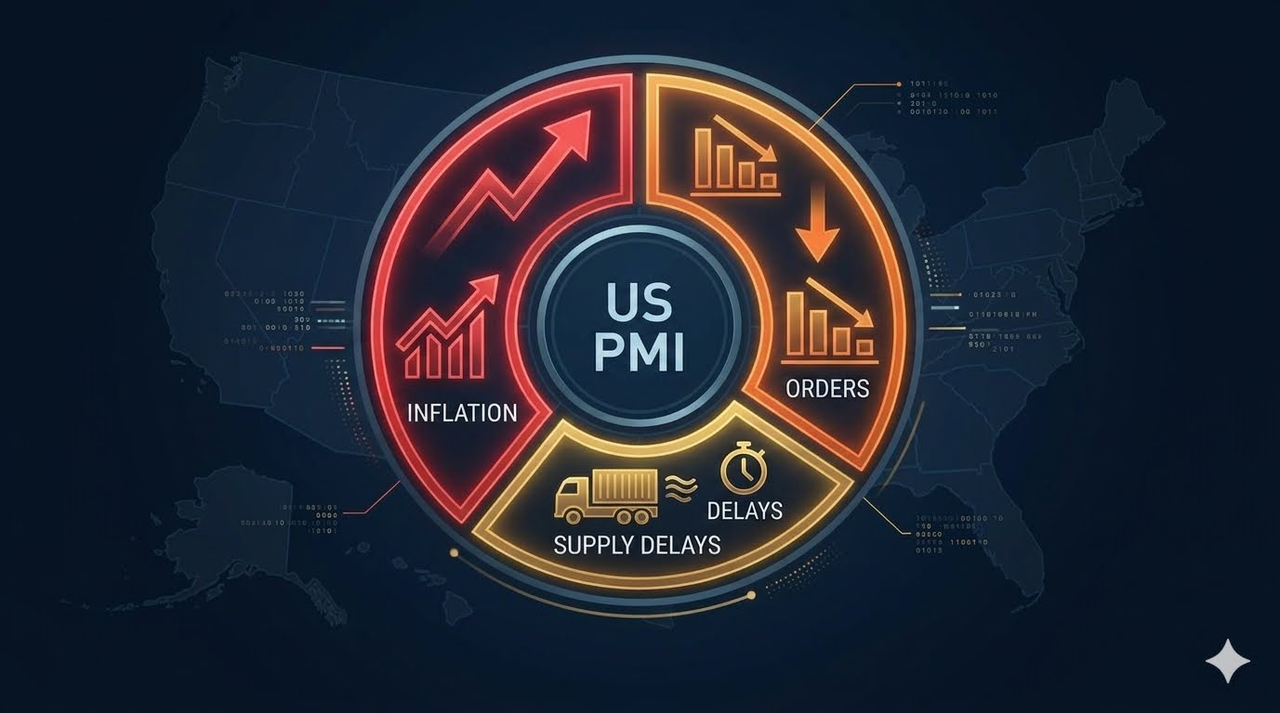 Sinyal Peringatan dalam PMI AS Juli: Pesanan Baru Lemah, Penundaan Rantai Pasok, dan Inflasi yang Masih Tinggi