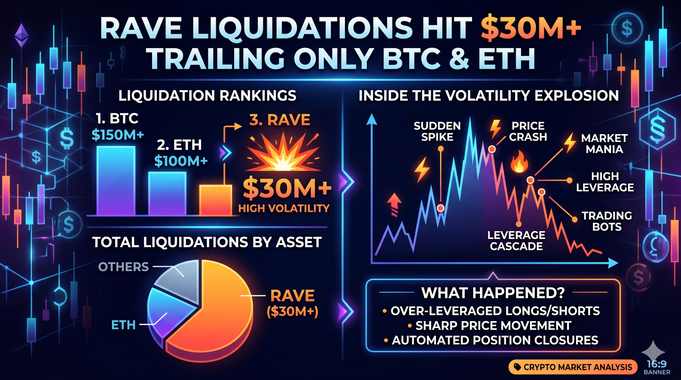 RAVE Liquidations Hit $30M+ Trailing Only BTC and ETH: Inside Crypto's Latest Volatility Explosion