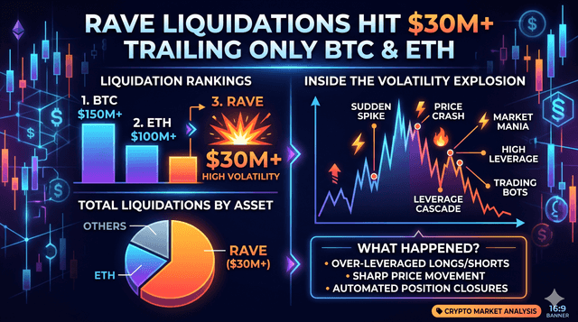 وصلت عمليات تصفية RAVE إلى أكثر من 30 مليون دولار، متفوقة فقط على BTC وETH: داخل انفجار التقلبات الأخير في عالم التشفير