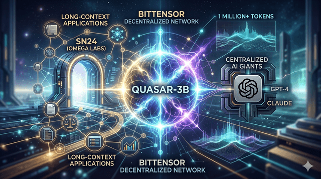 إطلاق SN24 للهندسة Quasar-3B: كيف تتحدى Bittensor TAO OpenAI في الذكاء الاصطناعي ذو السياق الطويل