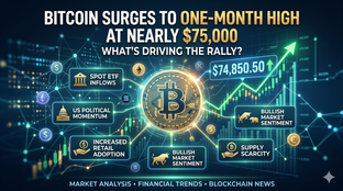 Bitcoin tăng mạnh lên mức cao nhất trong một tháng tại gần 75.000 USD: Điều gì đang thúc đẩy đợt tăng giá này?