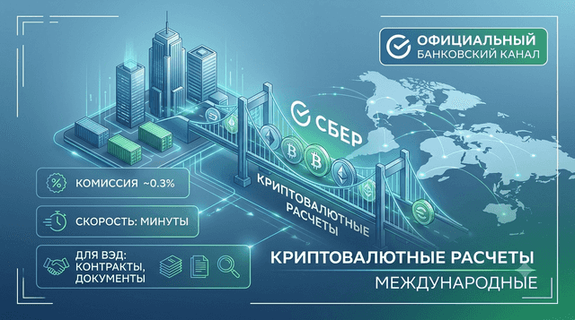 Sber Launches International Cryptocurrency Settlements for Businesses: Terms, Fees, and Foreign Trade Rules