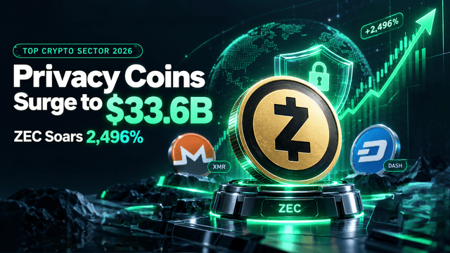Privacy Coins Surge to $33.6B Market Cap as ZEC Soars 2,496% : 2026’s Top Crypto Sector