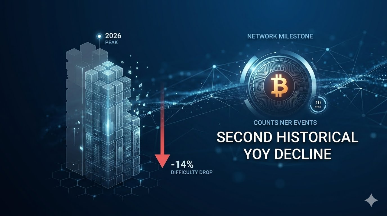Bitcoin madencilik zorluğu, 2026 peak seviyesinden %14 düştü — ağ tarihinde ikinci yıllık düşüş