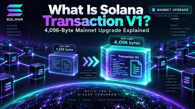 What Is Solana Transaction V1? 4,096-Byte Mainnet Upgrade Explained