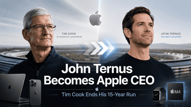 John Ternus Becomes Apple CEO as Tim Cook Ends His 15-Year Run
