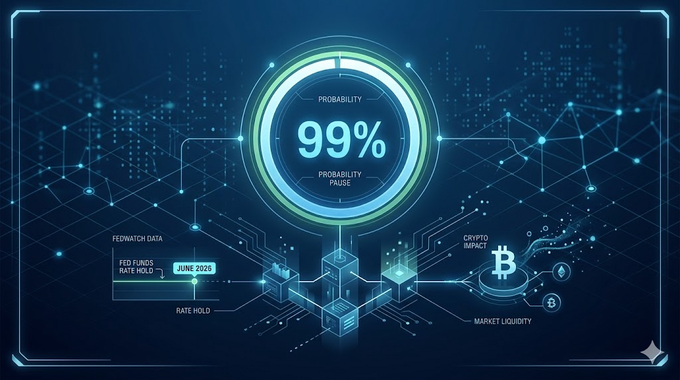 CME FedWatch:2026年6月にFRBが金利を据え置く確率99%と仮想通貨への影響