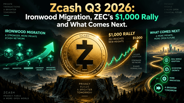 Zcash Q3 2026: Ironwood Migration, ZEC’s $1,000 Rally and What Comes Next
