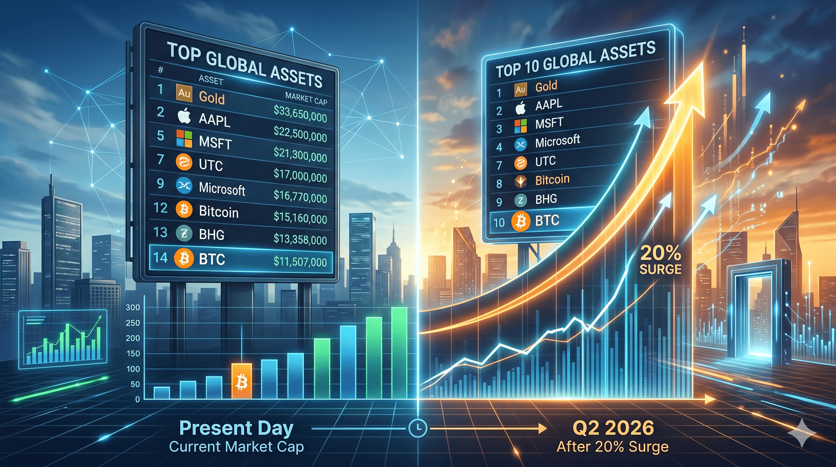Bitcoin's Comeback: Is a 20% Increase Enough to Make it a Top 10 Global Asset Again?