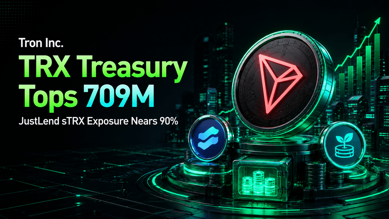ทรีออน อินค. คลังทรัพย์ TRX แตะ 709 ล้าน ขณะที่การเปิดเผย sTRX ของ JustLend เข้าใกล้ 90%