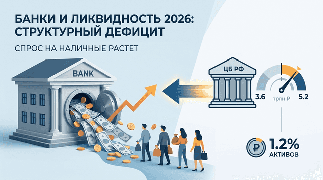 Bank of Russia Raises Banks’ Liquidity Deficit Forecast to RUB 5.2 Trillion: What It Means for Deposits and Loans