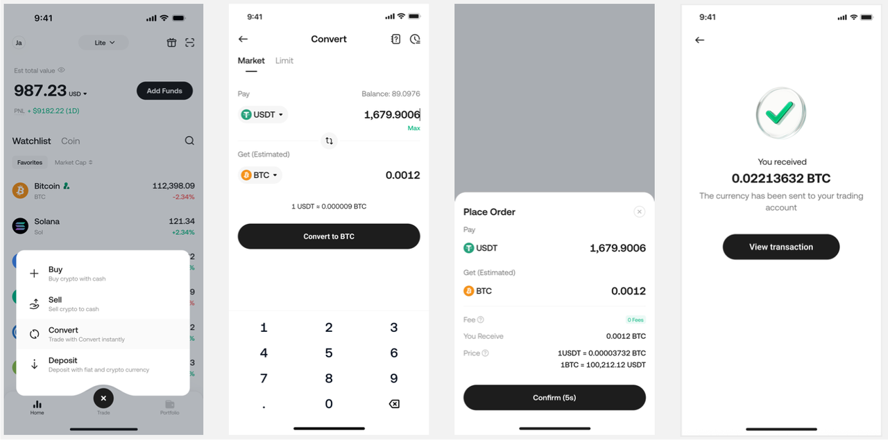 How to Convert Cryptocurrency in Kucoin Lite