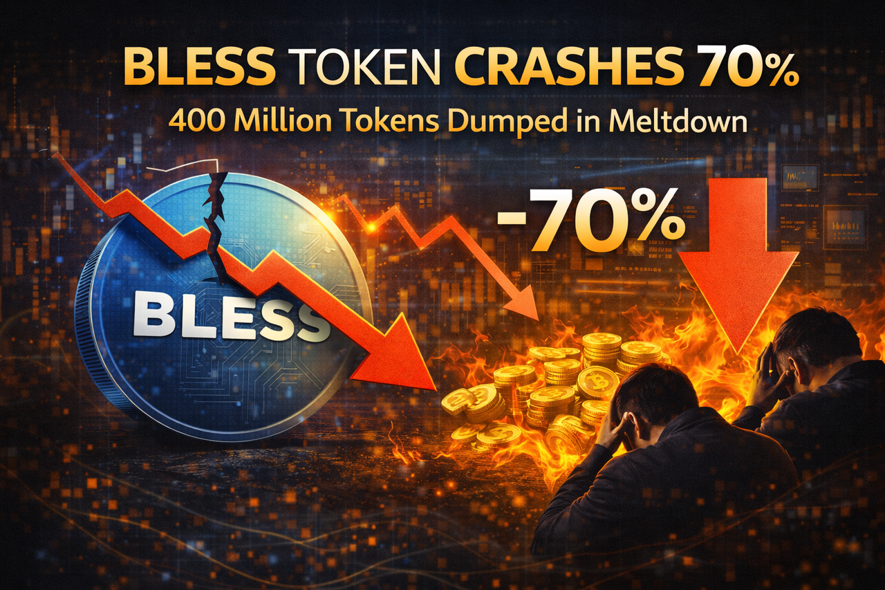 BLESS Token Crashes Over 70% After Project Dumps 400M Tokens: A DePIN Exit Scam or Liquidity Crisis?