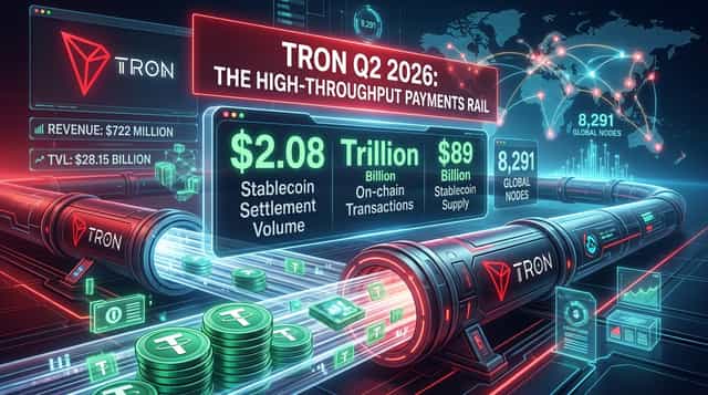 تقرير TRON للربع الثاني من عام 2026: 2.08 تريليون دولار من عمليات تسوية العملات المستقرة، 1.1 مليار معاملة، وإمداد قياسي بقيمة 89 مليار دولار