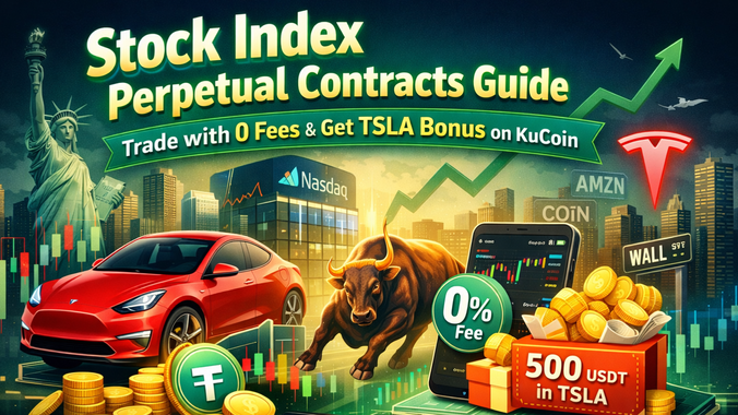 Panduan Kontrak Kekal Indeks Saham: Dagang dengan 0 Yuran & Dapatkan Bonus TSLAUSDT di KuCoin