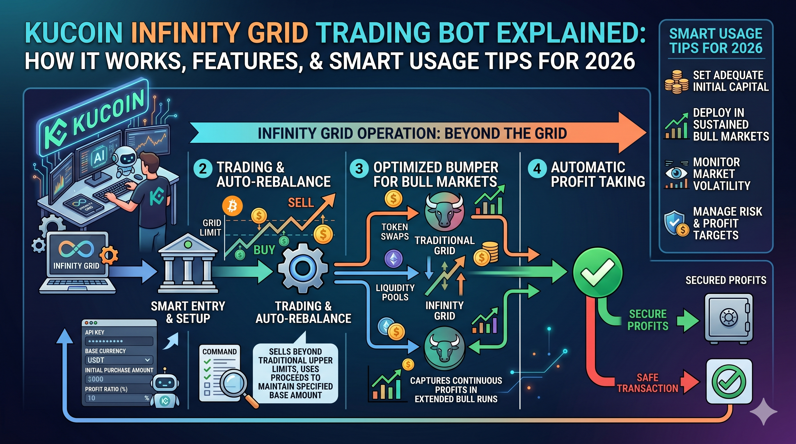 KuCoin Infinity Grid Trading Bot Explained: How It Works, Features, and Smart Usage Tips for 2026